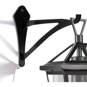 2 Piece 8-Inch Outdoor Decorative Iron Lantern Hooks for Wall Hanging Hummingbird Feeder Windchime Plant Hanger, Black