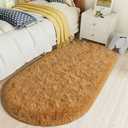 2 Pack Softlife Oval Fluffy Rugs for Bedroom, 2.6 x 5.3 Feet Shag Cute Area Rug for Girls and Kids Baby Room Home Decor, Indoor Carpet for Nursery Dorm Living Room