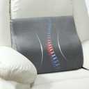 Lumbar Support Pillow for Recliner Chair and Couch, Memory Foam Back Cushion Ergonomic Back Support Pillow for Lower Back Pain Relief, with Soft Velvet