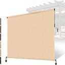 Outdoor Roller Shade for Patio, Exterior Cordless Blinds Patio Shades Roll Up Outdoor Blinds Screen for Porch Gazebo Pergola Backyard Privacy Protection,UV Sun Block Fade-Resistant 6ft Wide x 6 H, 72"W x 72"H