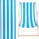 GORGECRAFT 44.49x17 Beach Sling Chair Replacement Canvas 1.5mm Thick Blue and White Stripes Patio Sling Chairs Cloth Folding Sling Lounge Chair Fabric Reclining Sling Replacement for Sunbathing