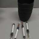 T4U 6 Inch Plastic Self Watering Planter with Water Level Indicator Black Set of 4, Modern Decorative Planter Pot for All House Plants, Flowers, Herbs, African Violets, Succulents