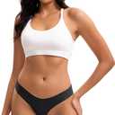 Seamless Underwear for Women V-Waisted No Show Panties Invisible Soft Stretch Bikini Hipster 6-Pack (L)