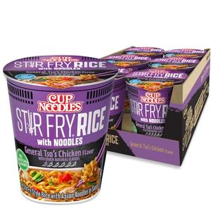 Nissin Cup Noodles Stir Fry Rice with Noodles, General Tso's Chicken, 2.68 Ounce (Pack of 6) By 2046