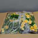 25" Artificial Topiary Ball Fall Tree with Yellow DaisyFake Mums Plants with Ground SpikeSet of 2 UV Resistant Faux Bushes, Fake Shrubs for Garden, Patio, Porch, Yard, Indoor (Orange)