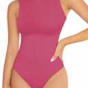 YOGINGO Women's Crew Neck Sleeveless Bodysuits Racerback Halter Tank Top Body Suits for Womens Sexy Going Out Leotards (Medium)