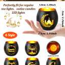 SupBri Islamic Ramadan Table Decor, Glass Muslim PrayerTealight Candle Holders,Eid Decorations for Home,Party,Centerpiece,Islamic Gifts