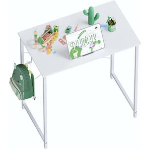Pamray 23 Inch Computer Desk for Small Spaces, Home Office Work Desk with Headphone Hook, Small Office Desk Study Writing Table (White)