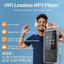 64GB MP3 Player with Bluetooth 5.3, Music Player with HiFi Sound for Sports Runners, 2.4" Screen MP3 Player Built in HD Speaker Voice Recorder FM Radio E-Book, Expanded Up to 128GB, Earphone Included (Black)