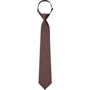 Solid Color Ties for Boys, Adjustable Pre-Tied Necktie Aged 8-12 Kids Boys Tie for Party Wedding School Graduation (Black)