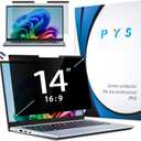 PYS Magnetic Laptop Privacy Screen 14 Inch 16:9 - Laptop Screen Privacy Shield, Anti-Blue Light, Anti-Glare Filter, Removable Screen Protector