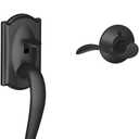 SCHLAGE Camelot Single Cylinder Handleset and Right Hand Accent Lever, Matte Black (F60 CAM 622 Acc RH)