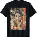 Japanese Ramen Noodles Otaku Y2K Fashion Kawaii Manga Anime T-Shirt L, White