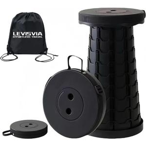 2026 Portable Folding Stool, 440lbs Capacity Telescopic Stool with Storage Bag - Lightweight & Sturdy Camping Chair for Hiking, Fishing, Garden, BBQ