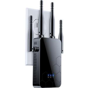 WiFi Extender Internet Booster, 10000 Sq.ft Long Range Repeater Wireless Routers Amplifier, 80% Faster | Broader Than Ever, Support More Network Devices at Home, 1 Tap Setup