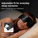 Silk Sleep Mask for Side Sleepers, Face-Hugging Padded Eye Cover, Eye Mask for Sleeping Women Men, with Upgraded Nose Bridge Fit, Soft Light Blocking Mask for Travel, Naps & Shift Workers (Black)