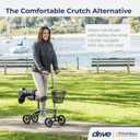 Drive Medical 796 Adjustable Height Steerable Knee Walker Knee Scooter Leg Walker Crutch Alternative, Dual Pad with Basket and Hand Brake 350 Pound Weight Cap
