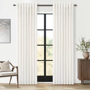 90 Inch Sheer Linen Curtains 2 Panel Set for Living Room Cream Natural Thick Linen Textured Drapes 90 Inches Long Pleat Drapes with Grommet Birch Ivory Semi Sheer Curtain for Dining Bedroom 52" x 90"