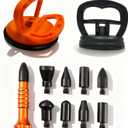 11-in-1 Paintless Dent Repair Kit & Screen Opening Tools - Rubber Hammer, Stainless Steel Tap Down Pen with 9 Heads + 2 LCD Suction Cups for Car Dent Removal, Smartphone Tablet Laptop Screen Repair