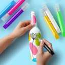 48 Pcs Suncatcher Paint Pens Stained Glass Paint Pigment Window Art Pens Suncatcher Paint Crafts Sets (10ML Each,24 Colors)