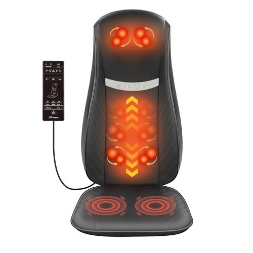 Snailax Upgraded Shiatsu Back Massager with Heat -Deep Kneading Massage Chair Pad with Adjustable Intensity, Full Body Massage Seat Cushion for Relaxation