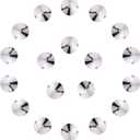 SWTHONY 12mm Clear Round Sew On Rhinestones for Crafting, 48pcs Crystal Glass Gems Silver Plated Flatback Jewels with 2 Holes for Crafts Clothes Fabric