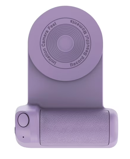 Selfie Phone Tripod Mount Camera Grip Handle Holder Wireless Remote Controlled for Smartphones, Purple