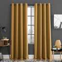 Sun Zero Soho 2-Pack Energy Saving Noise Reducing Blackout Grommet Curtain Panel Pair, Gold, 54" W x 96" L (2 Panels)