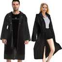 Rain Coats (2 Pack) - Reusable EVA Rain Ponchos For Adults Rain Jackets Raincoats For Men Women (One Size, Black)