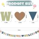 2 x Everyone is Welcome Banner, First Day of School Large Classroom Pennant Banner Colorful Flag Welcome Back to School Hanging Ornaments Classroom Decoration Supplies (Morandi)