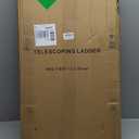 BOCOM 12.5 FT Aluminum Telescoping Ladder, Lightweight Multi-Purpose Collapsible Extension with 2 Triangle Stabilizers, Heavy Duty 330 lbs Max Capacity, Ideal for Home, RV, and Outdoor Work Silver