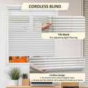 Cordless Faux Wood Blinds 47" W x 40" H, 2 Inch Slat Horizontal Windows Blinds with Double Arc Valance, Room Darkening, White Blinds for Home Interiors., 47x40in