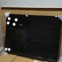Black Dry Erase Board, 24" x 18" Magnetic Large Black Glass Board Frameless Wall Mounted Glass Whiteboard for Office, School & Home with 1 Acrylic Marker Tray & 3 Strong Magnet