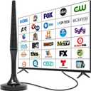 Digital TV Antenna for Smart TV Indoor, 2026 TV Antenna for Local Channels in 4K 1080P, Long Range HDTV Antenna with Magnetic Base & 360 Reception for Smart TVs, 10ft Coax Cable for Easy Setup