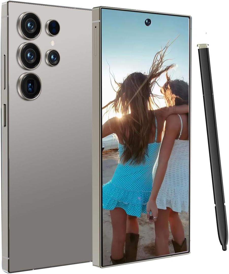 C25 Ultra 5G Unlocked Smartphone | 8GB RAM + 256GB Storage | Android 15 Cell Phone with Built-in Stylus, 6.9" FHD+ 120Hz Display, 6800mAh Long Battery, Dual SIM, Face ID, GPS & Global Bands (Gray)