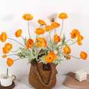 ASTRYAS 8 Stems Artificial Flowers Fake Faux Poppy Silk Bouquet Orange Flowers for Wedding, Home, Party Decoration,Table Centerpiece Arrangement(8, Orange)