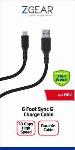 Zgear 6 Foot Braided Sync & Change Cable for Lightning Tip