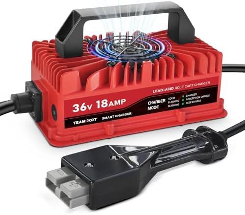 TRAMROOT 18 Amp Golf Cart Charger for 36 Volt EZGO Marathon Lead Acid Battery with Anderson SB-50 Plug