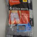 Hanes mens Underwear Boxer Briefs Pack, Cool & Breathable Cotton Moisture-wicking Underwear for Men, No Ride Up (Large, Black/Gray - 6 Pack)