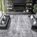 Washable Rug Area Rugs for Living Room - Stain Resistant Non-Slip Backing Boho Rug for Bedroom,Durable & Ultra-Thin Vintage Large Area Rug(8' x 10',Gray/Blue)