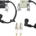 GX670 Ignition Coil Left and Right Ignition Coil compatible with Honda GX620 20HP GX670 24HP GX610 18HP V Twin Engines Replace 30500-ZJ1-023 30500-ZJ1-845 30500-ZJ1-013 with Spark plug