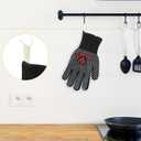 QUWIN BBQ Gloves, Oven Gloves, 1472 Extreme Heat Resistant,Grilling Gloves Silicone Non-Slip Oven Mitts, Kitchen Gloves for BBQ, Grilling, Cooking, Baking-1 Pair (Black, One Size Fits Most)