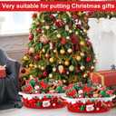 3 Set Christmas Woven Basket with Cute DIY Doll Cotton Rope Christmas Basket for Gift Empty with Handles 15 x 9.9 x 5 Inch Woven Rope Storage Bin Santa Xmas Holiday Decorative(Red White)