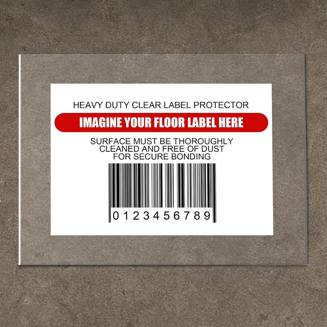 50 Pcs Industrial Clear Floor Label Protectors 10 x 13 Inch, Waterproof Adhesive Clear Labels Seals for Protecting Barcodes, Industrial Warehouse Floor Markers, Numbers