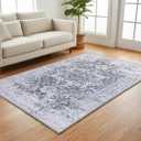 Muddy Mat® Frostbell 5ft x 7ft Washable Muddy Carpet for Living Room, Bedroom & Dining Room – Modern Soft Low Pile Non Slip Carpet – Pet Friendly Waterproof Foldable Area Rugs for Home