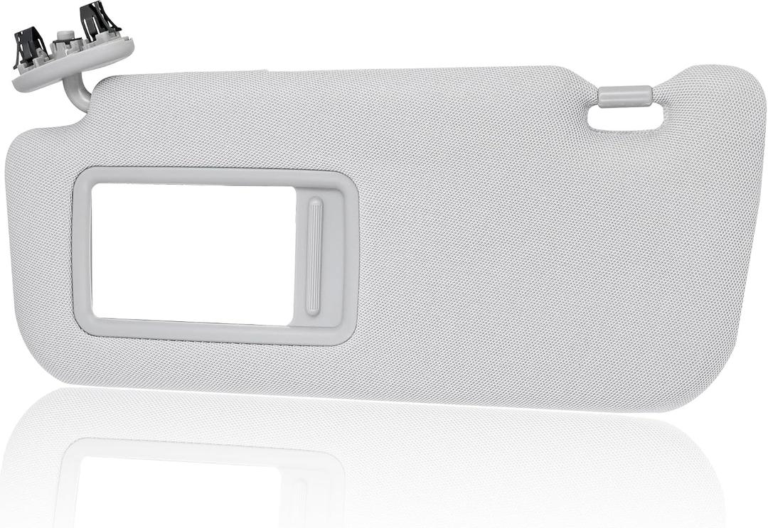 Grey Left Driver Side Sun Visor with Mirror Fit for Toyota Corolla 2008 2009 2010 2011 2012 2013 Replace # 74320-02711-E0 7432002711E0