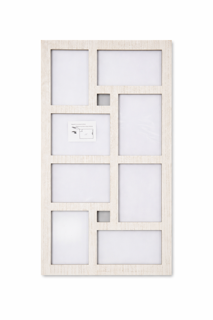 4x6 Collage Picture Frames, 8-Pack Photo Collage Frame for Wall Decor, Glass Front, Assembly Required, Natural Beige