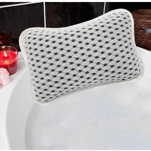 Bath Pillows for tub,Home Spa Pillows for Bathtub, Hot Tub,Head and Neck Support with 2 Strong Suction Cups,Grey
