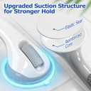 Grab Bars for Shower, 3 Pack Suction Cup Shower Handle with Textured Grip, 16.5 Inch Removable Bath Handrails for Seniors, Elderly and Handicap, Drill-Free Balance Support for Smooth Tile