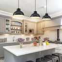 10" Farmhouse Black Kitchen Pendant Light Fixture, Medium Honeycomb Texture Kitchen Island Lighting Fixture Hanging for Dining Room Hallway Entryway Bedroom Commercial, Bulb Included, 3 Pack